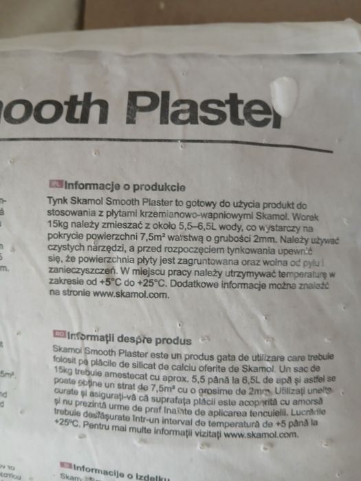 Skamol tynk do kominów i klej