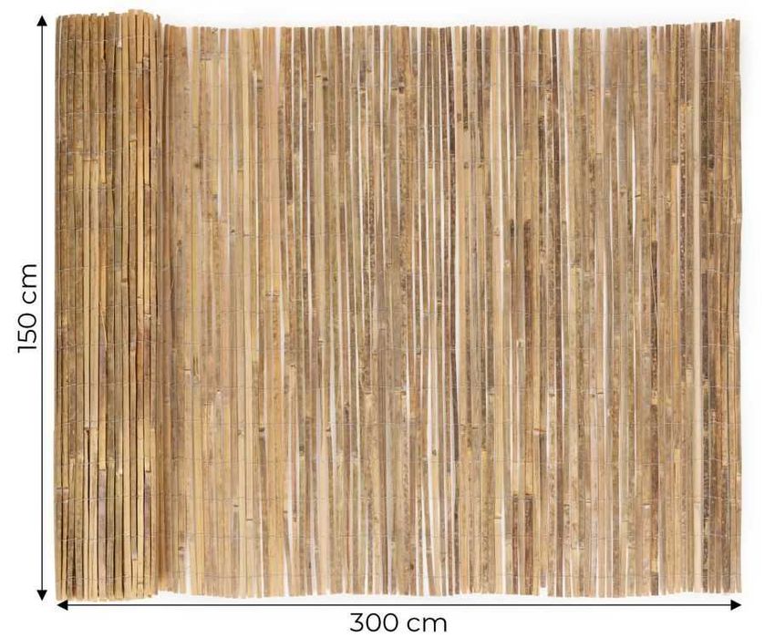 Dwustronna mata bambusowa 150x300 cm na balkon taras ogrodzenie naturalna MultiGarden