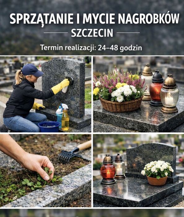 Sprzątanie i mycie nagrobków