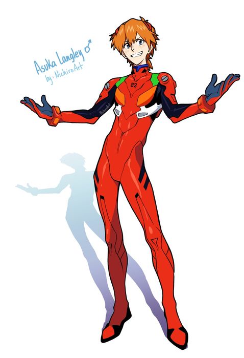 косплей на мужскую версию аски