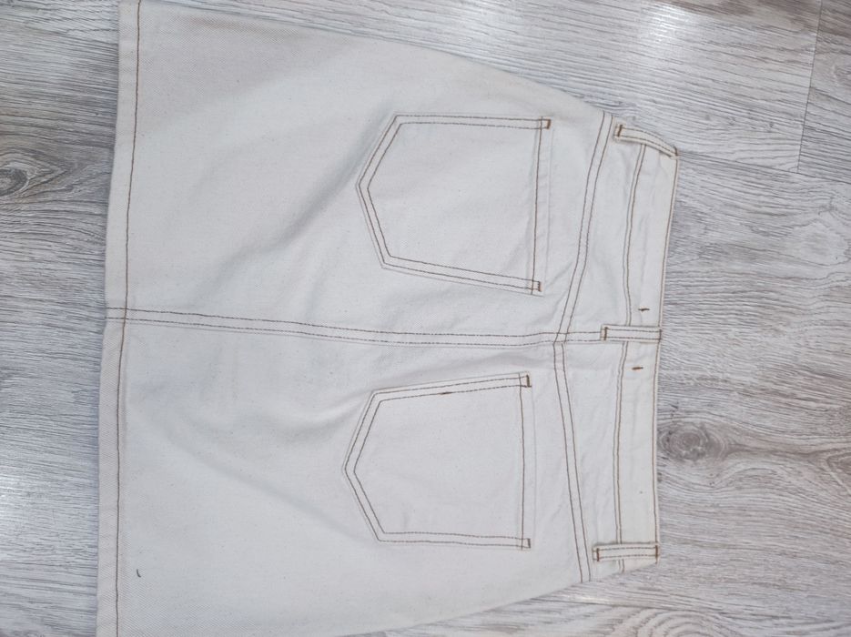 Spódnica kremowa trendyol S obcisła jeans krótka nowa