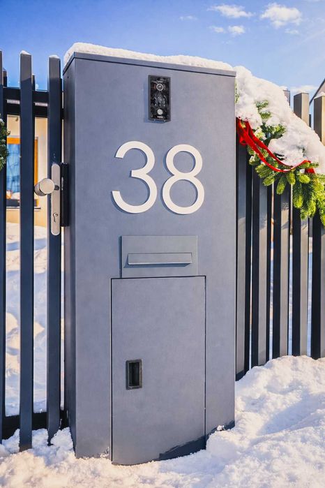 Słupek Multimedialny Ogrodzeniowy MultiBox Stalowy RAL 7016