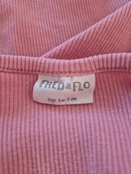 Fred&Flo bluzka prążek niemowlęca różowa basic 56