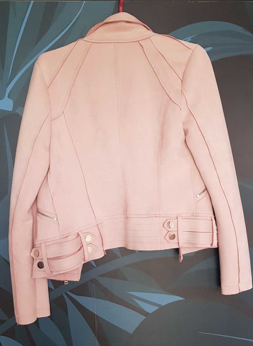 kurtka damska ramoneska pudrowy róż S