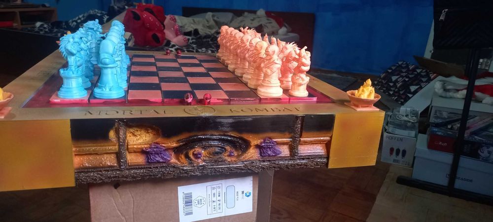 Mesa de Xadrez de Mortal Kombat em impressão 3D