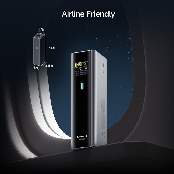 Павербанк CUKTECH 15 Ultra 20000 mAh 165W Grey/Black (PB200U)