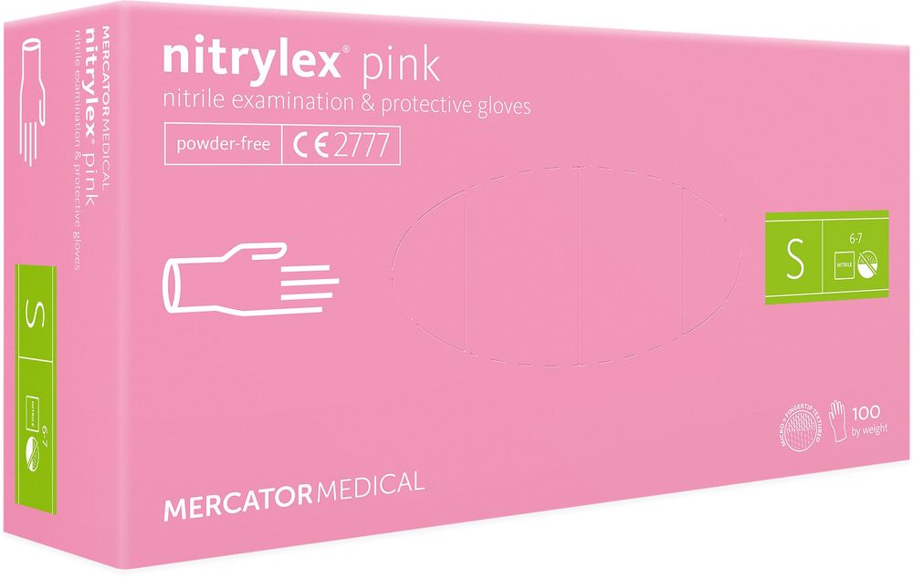 Rękawice nitrylowe 100 szt. 7-s nitrylex pink - 10 szt.