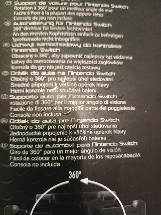 Uchwyt samochodowy do kontrolera Nintendo Switch