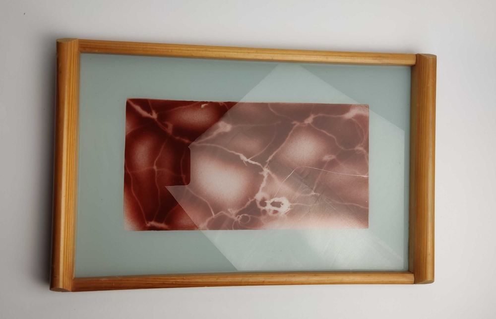 Duża taca koktajlowa drewno-szkło - lata 60/70