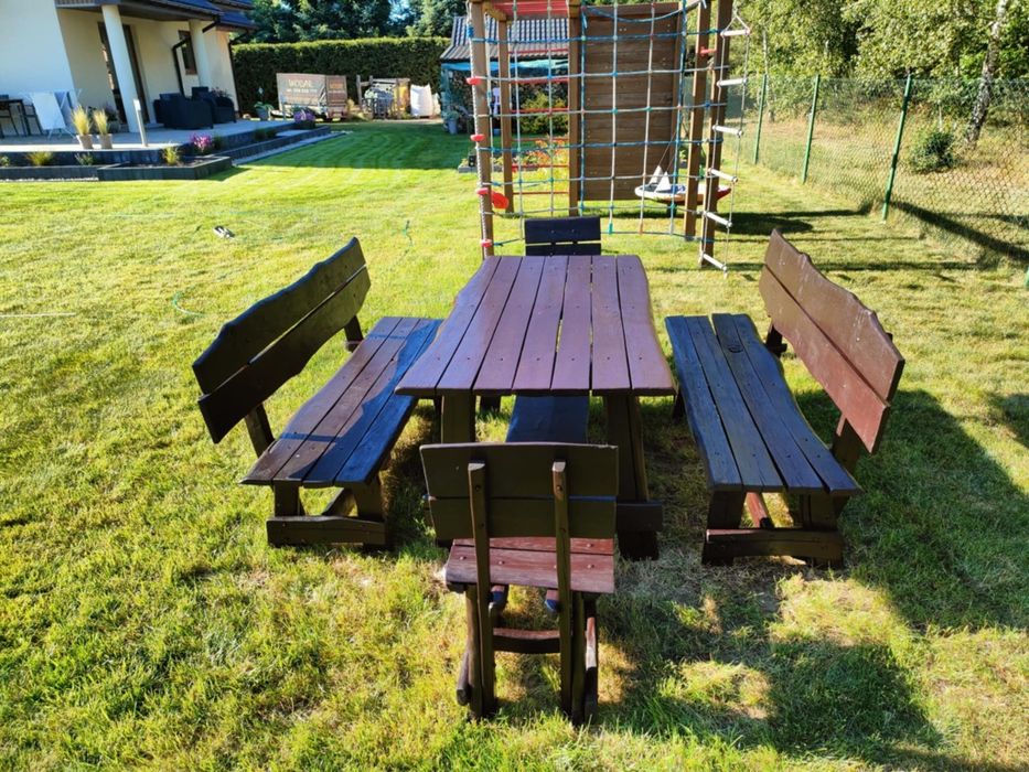 Drewniany zestaw ogrodowy