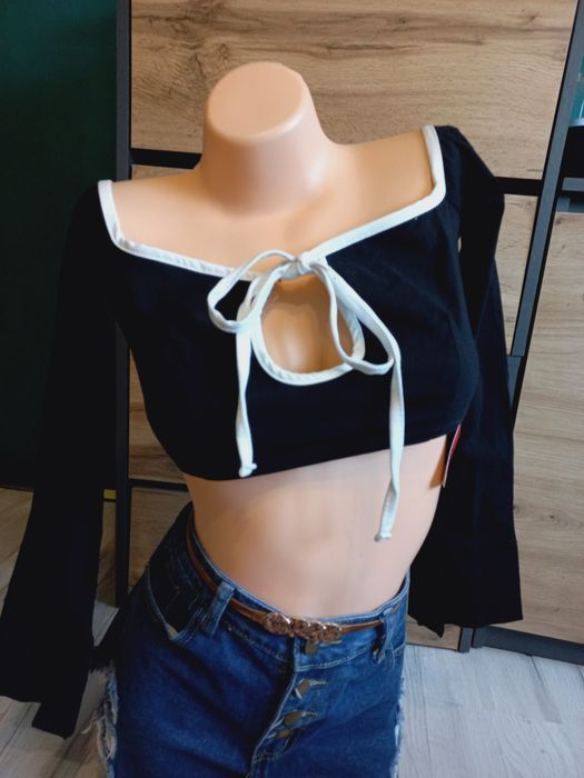 Nowa bluzka crop top stylowy S