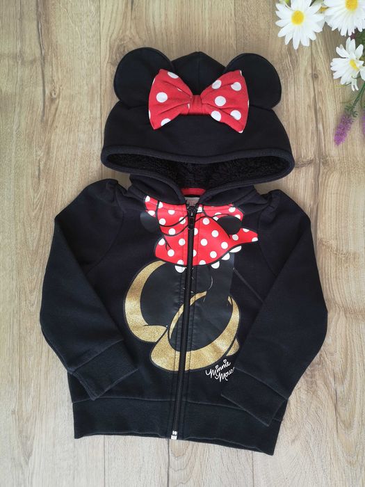 Bluza dziewczęca rozpinana z kapturem Myszka Minnie r.98 H&M
