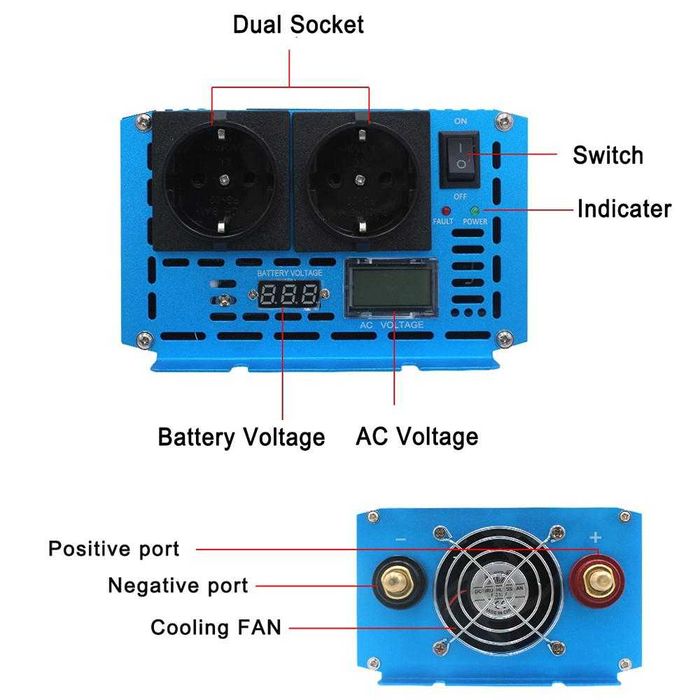 (NOVO) Inversor 12V - 220V 2000/4000W ONDA PURA