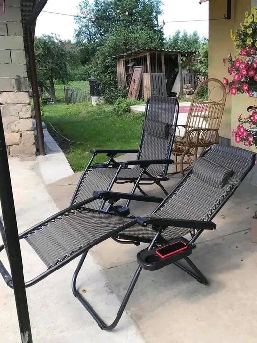 Садовое Кресло Шезлонг с подстакаником. Лежак розкладний пля