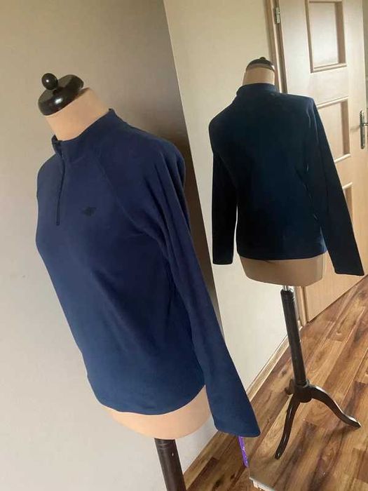 Xs s 4f granatowy polar sweter cieply kurtka golf stojka 36
