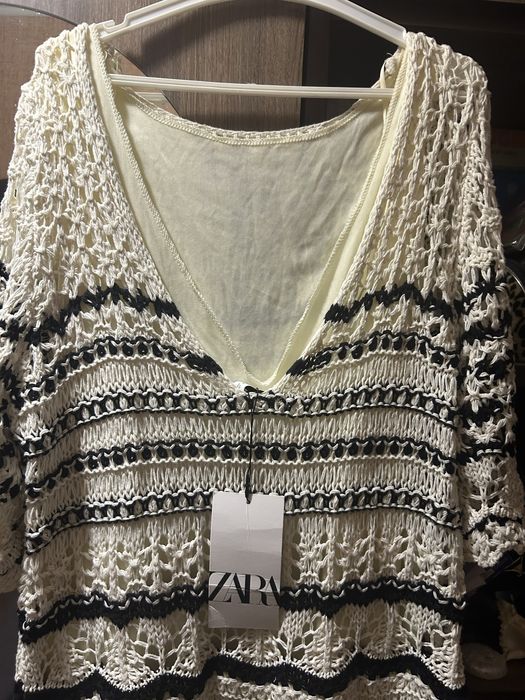 Сукня вязана бежева Zara, плаття Zara, розмір S-M! НОВА