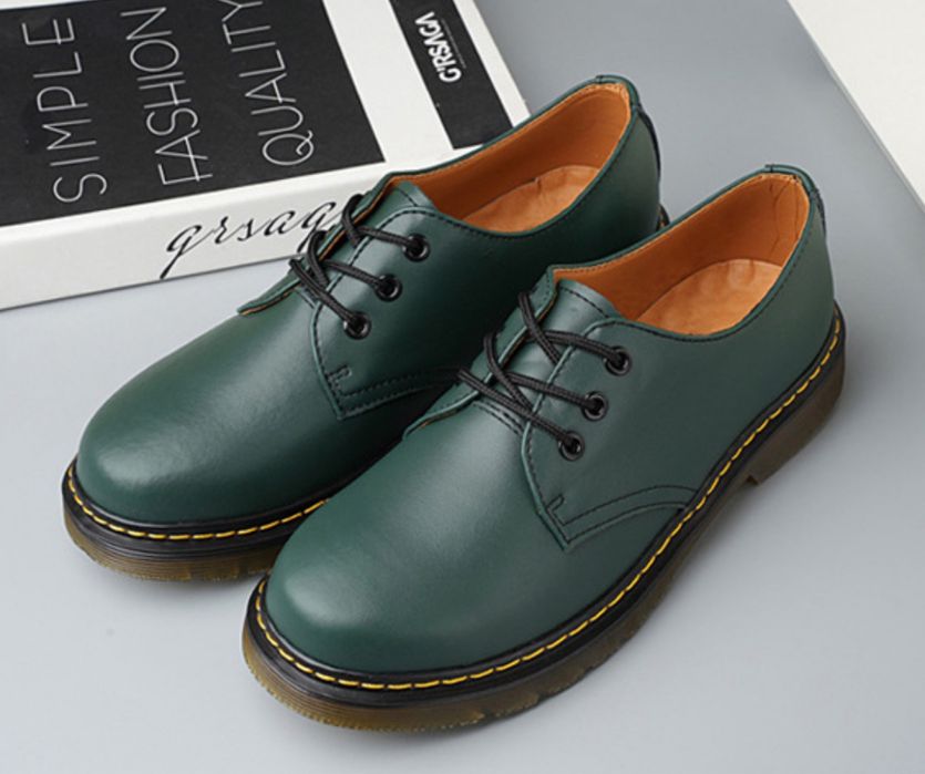 Półbuty glany derby oksfordy eleganckie klasyczne zielone martensy