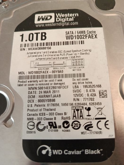 Disco rígido WD Caviar Black 1TB SATA 3.5