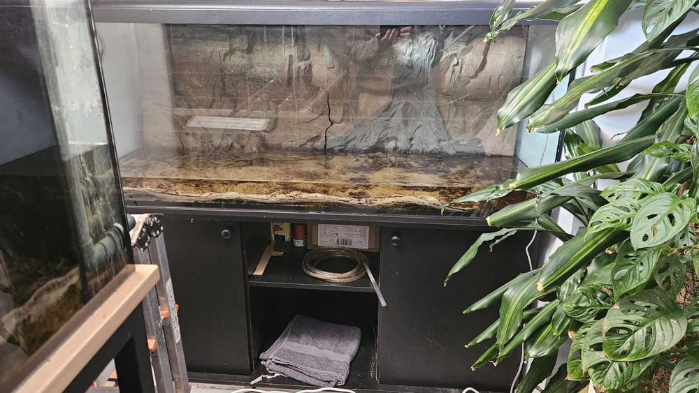 Zestaw akwarium 375 litrów, 150 x 50 x 50 cm, pokrywa, szafka