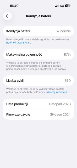 iPhone 15 128GB niebieski, zamienię na android