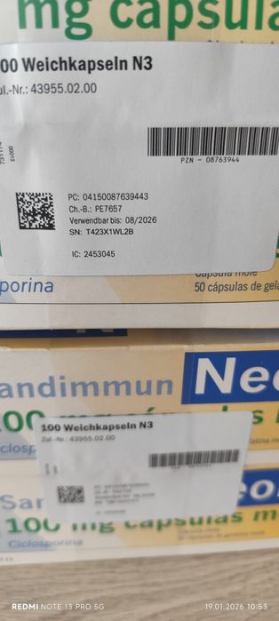 Sandimmunn neoral cyklosporyna