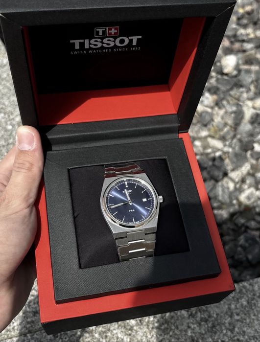 Синій годинник Tissot prx Powermatic 80Blue prx 80