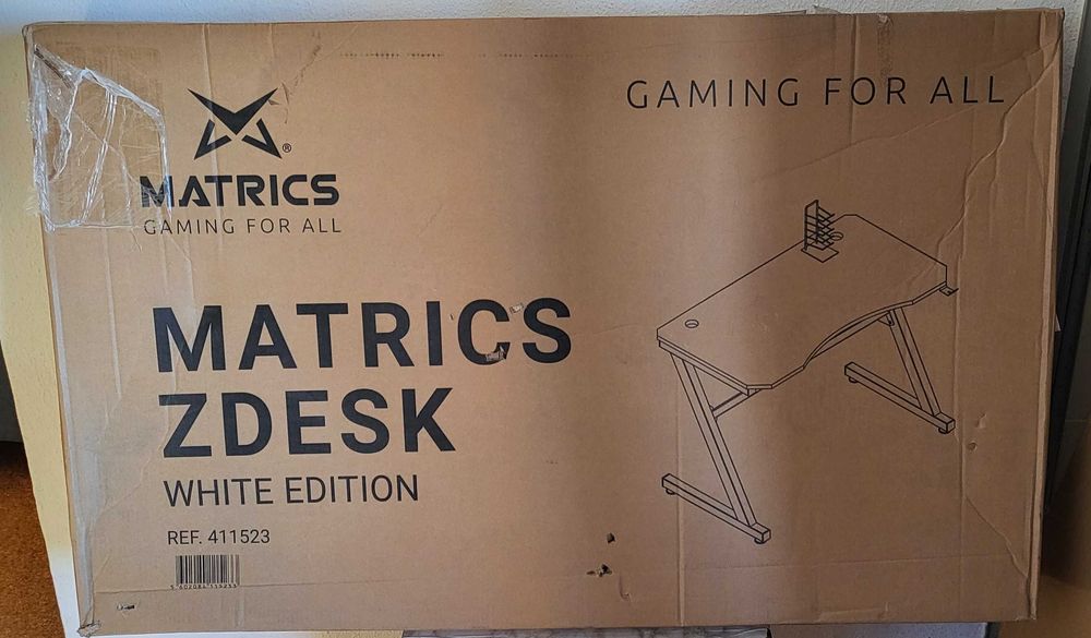 Secretária Gaming Matrics Z Branca - 120x60x76, Nova