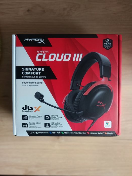Słuchawki HyperX Cloud III Przewodowe Czarne NOWE