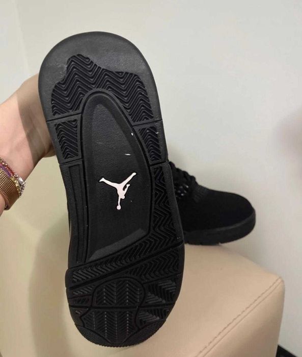 Cale czarne Jordany 4 damskie meskie oryginalne sneakersy 36-41