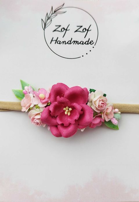 Opaska wianuszek chrzest roczek urodziny