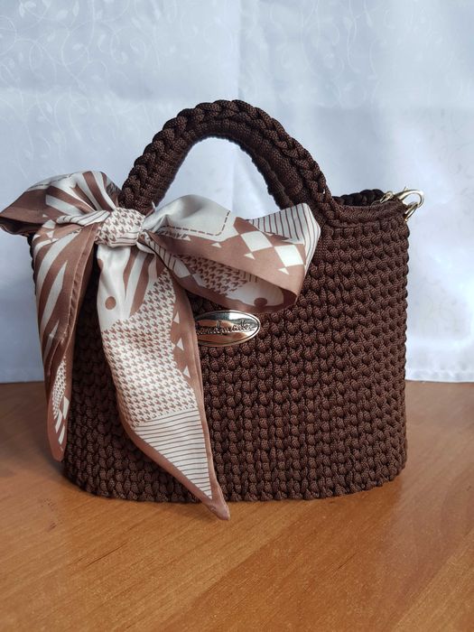 Brązowa torebka handmade