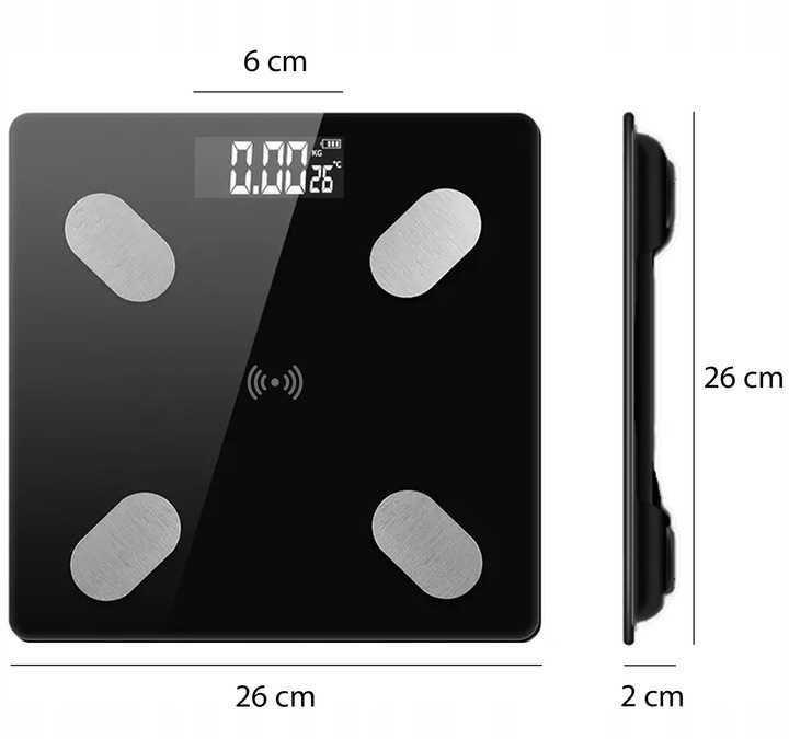 Waga łazienkowa inteligentna analityczna bluetooth powystawowa