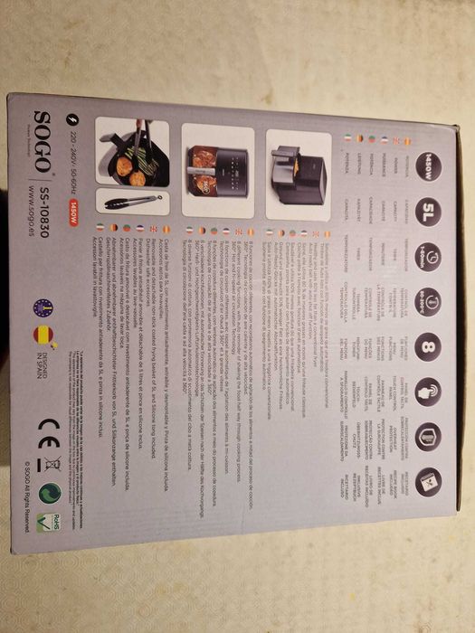 Fritadeira sem óleo SOGO - 1450W - 5L - 8 programas (artigo novo)