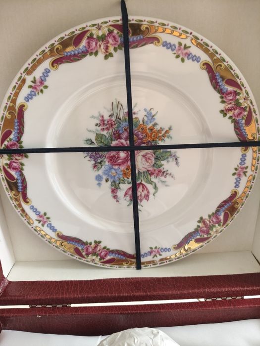 Bule com prato porcelana Limoges com estojo, impecável