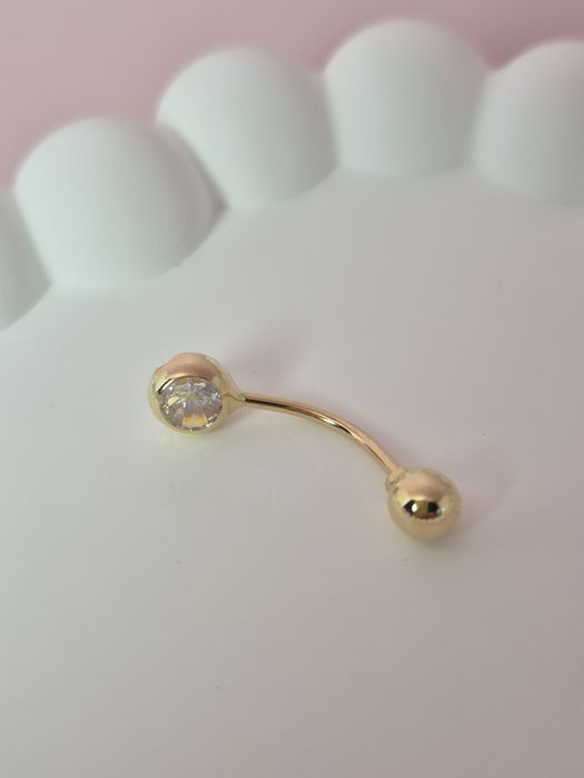 Złoty kolczyk do pępka cyrkonia p. 585 piercing