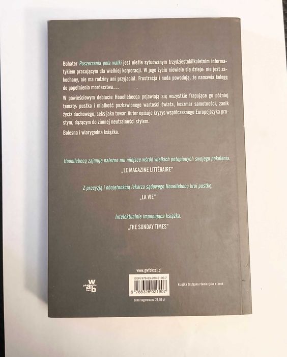 Poszerzenie pola walki Michel Houellebecq