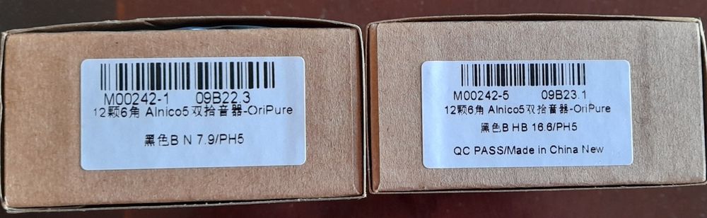 Pickups de guitarra Oripure e Wilkinson