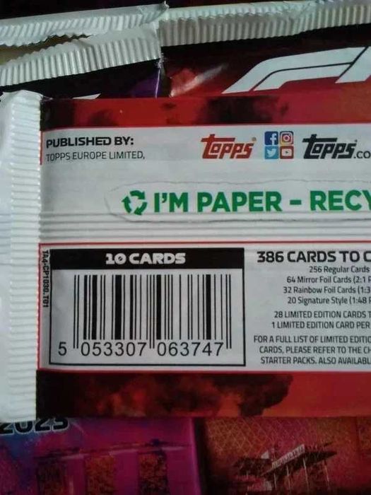 F1 saszetki karty Turbo Attax topps 2023 całość 12-pak