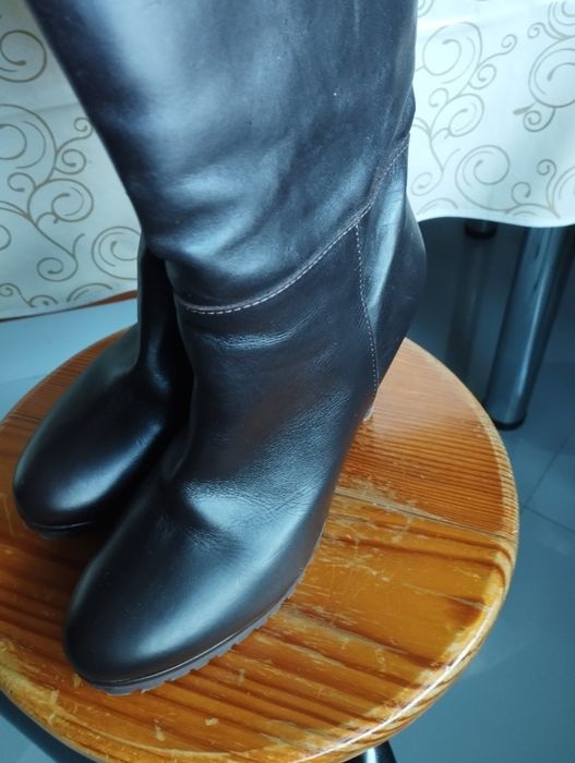Botas em pele castanho escuro como novas nº37