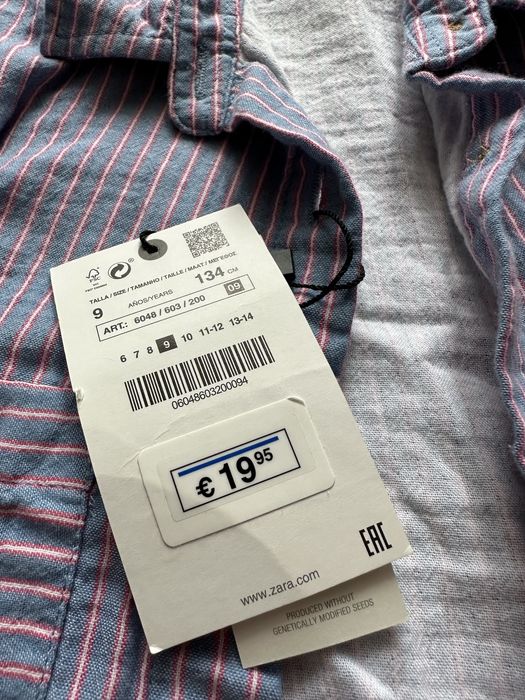 Рубашка котонова ZARA. Нова