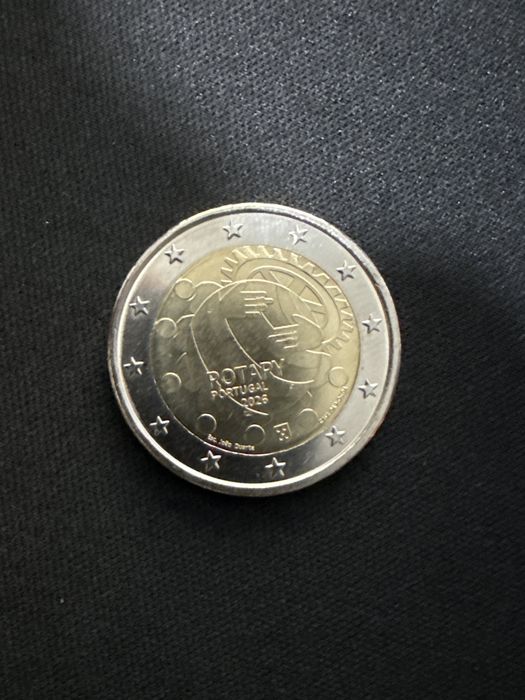 Moeda 2 euros rotary portugal , nunca circulada