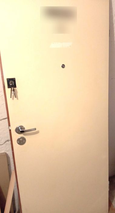 drzwi stalowe wewnątrzklatkowe, solidne, rozmiar 80 lewe, na budowę