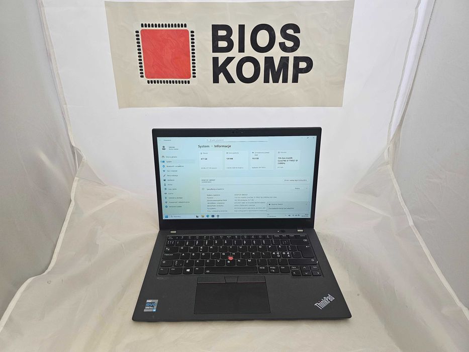 Laptop Lenovo ThinkPad T14s G2/i5-1135G7/16 GB RAM/512 NVME/Bioskomp Gwarancja