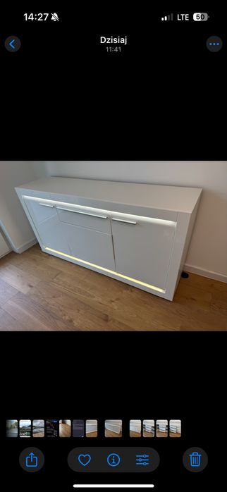 Komoda biały połysk z oświetleniem led