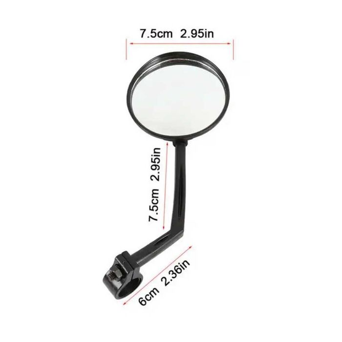 Espelho Retrovisor para Bicicleta Rotação 360° Convexo Universal