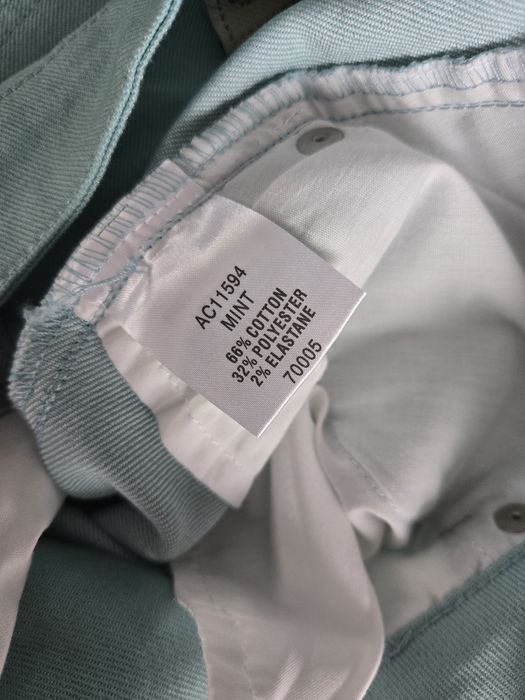 Miętowe rybaczki jeansowe uk10 eur38