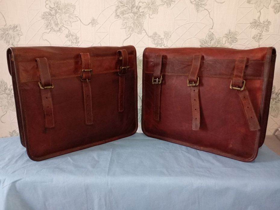 Кофри, підсідельні сумки.  Шкіра натуральна.