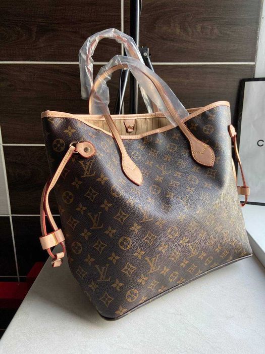 Сумка луи витон женская черная монограм большая , велика сумка шопер