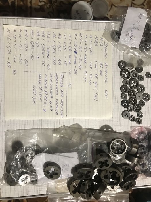 Метчики. Плашки. Коническая фреза