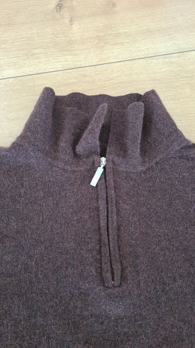 Sweter Golf 100% Kaszmir. Czekoladowy. Rozmiar XL 50. Zapinany